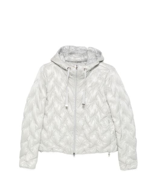 Herno White Quilted Short Down Jacket