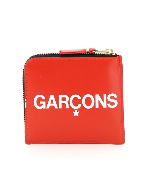 Portefeuille Comme Des Garçons Portefeuille Zippé Énorme Logo Comme des Garçons pour homme en coloris Red