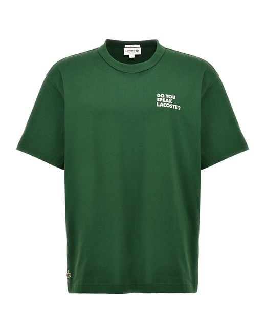 Lacoste Do You Speak ? T-shirt in Green | Lyst