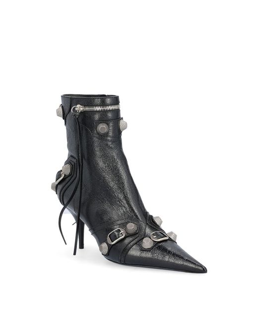 Balenciaga Black Cagole Leather Boots