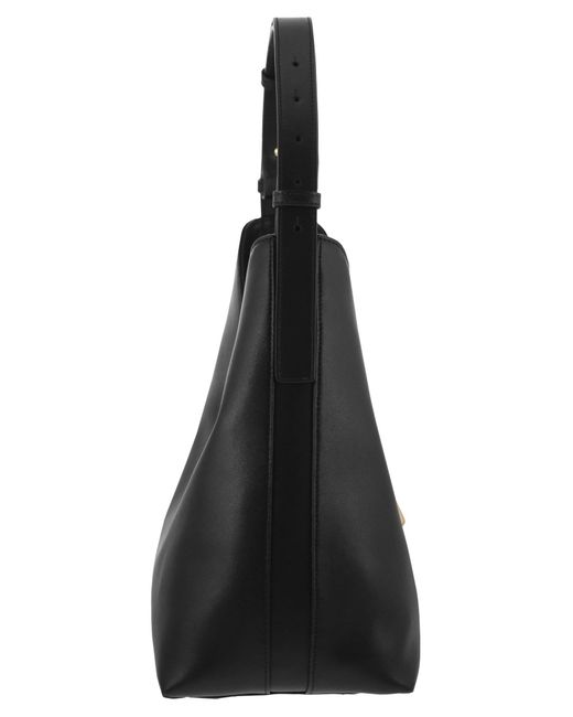 Furla Black Deconstructed Leather Hobo Shoulder Bag