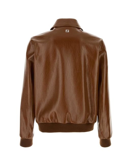 Fendi Brown Shirt Collar Jacket for men