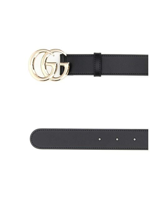 Gucci Black Gg Marmont Leather Belt