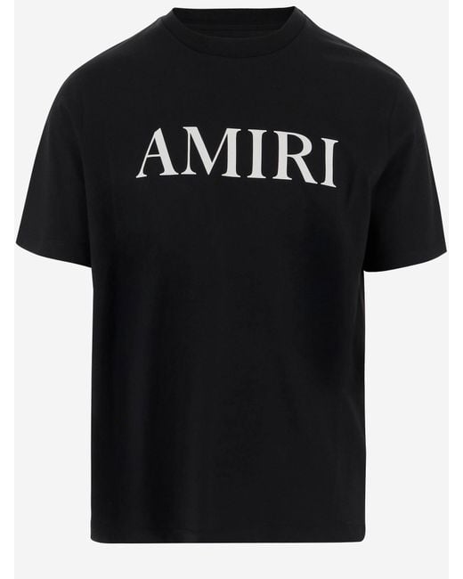 Maglietta Di Cotone Con Logo di Amiri in Black da Uomo