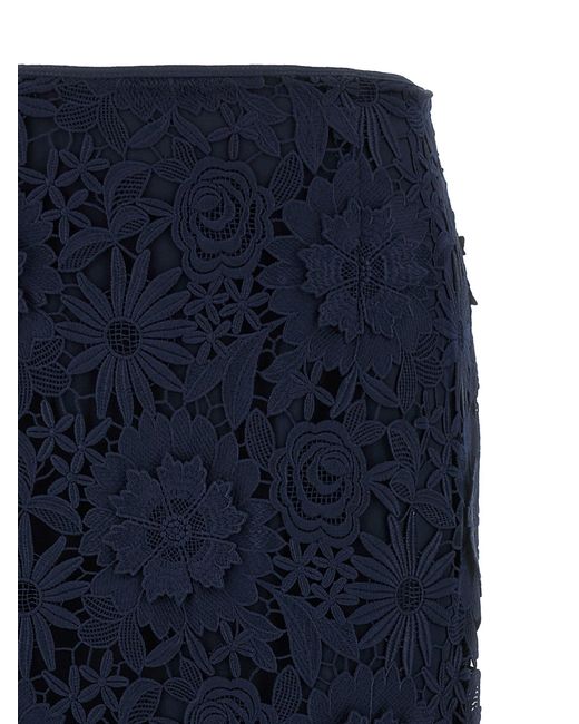 ROTATE BIRGER CHRISTENSEN Blue '3D Lace' Skirt