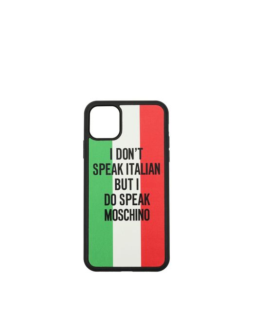 Moschino Red Porta Iphone Iphone 11 Pro Max Uomo Poliuretano Multicolore