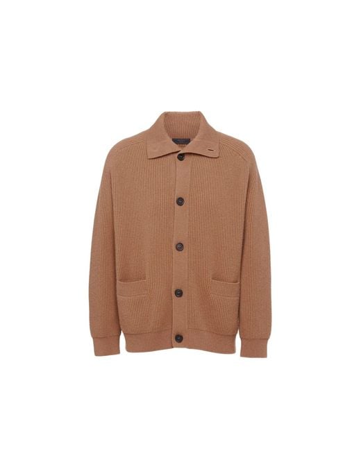 Prada Brown Cashmere Cardigan for men