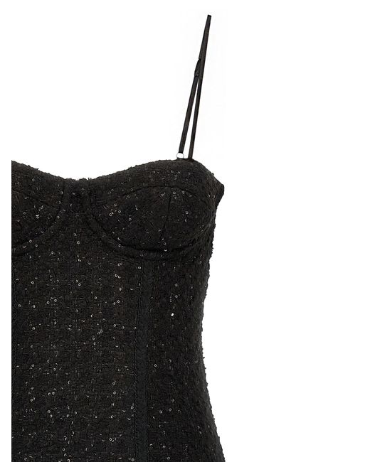 ROTATE BIRGER CHRISTENSEN Roteer Birger Christensen Bouclé Midi -jurk in het Black