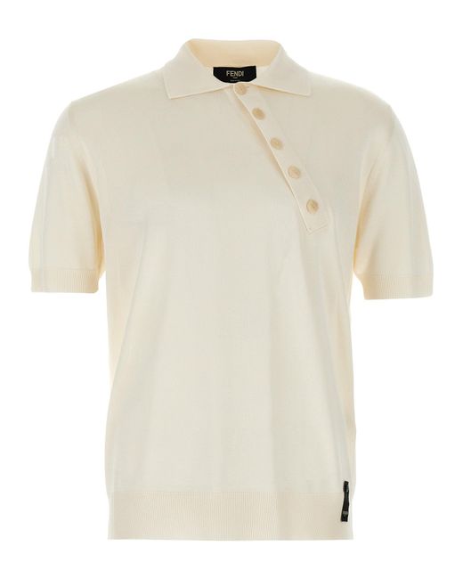 Viscosa polo Fendi de color White