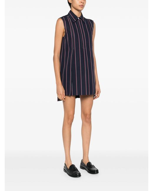 Thom Browne Black Rwb-Stripe Shirt Dress