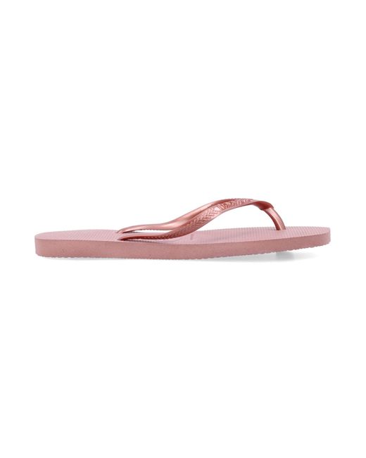 Havaianas Pink Slim Square Flip-Flops By