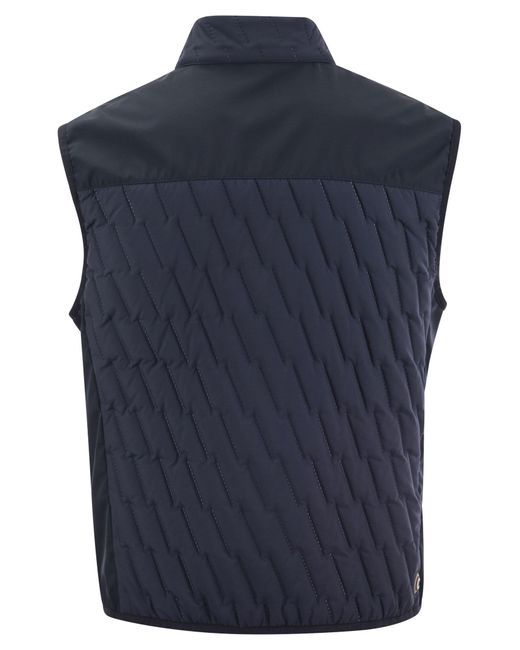 Colmar Blue Quilted Waistcoat With Softshell Inserts for men