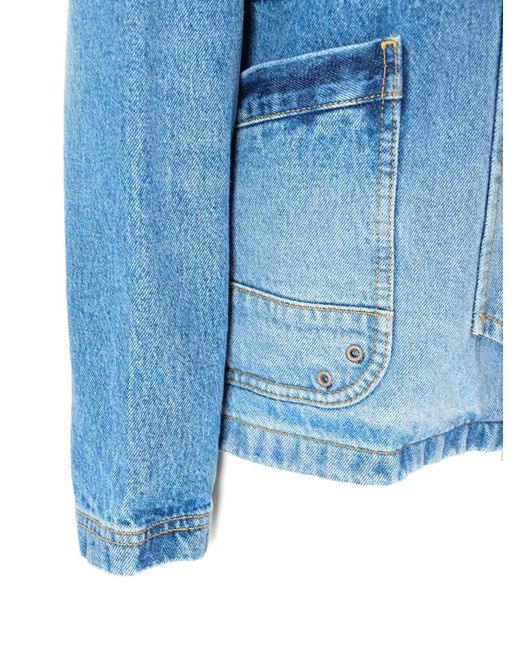 Fay Blue Mini 3 Ganci Denim Coat Cotton Heavy Jacket