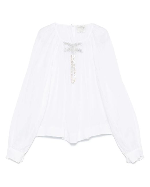 Forte_forte White Embroidered Blouse