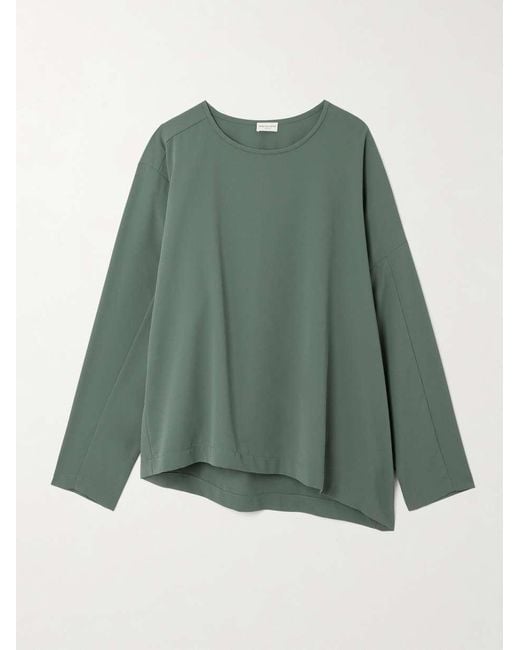 Dries Van Noten Green Crepe Top