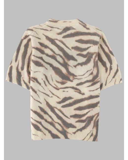 Ganni Natural Graphic Oversized Crewneck Sweater