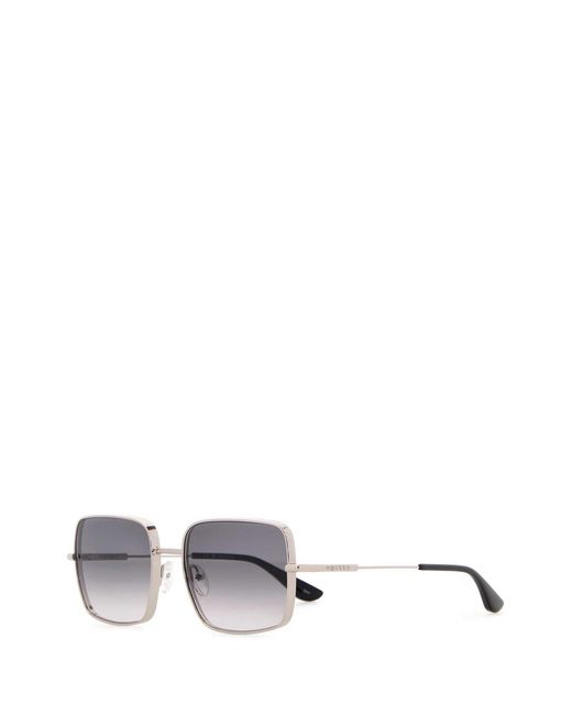 McQueen White Metal Sunglasses