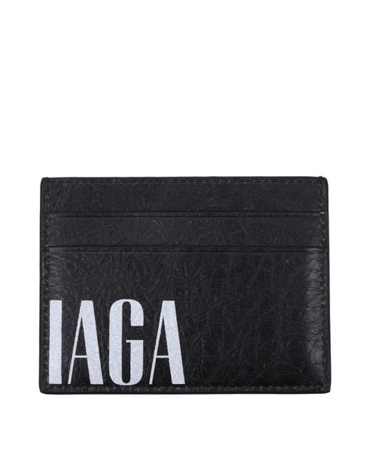 Balenciaga Black Leather Document Holder
