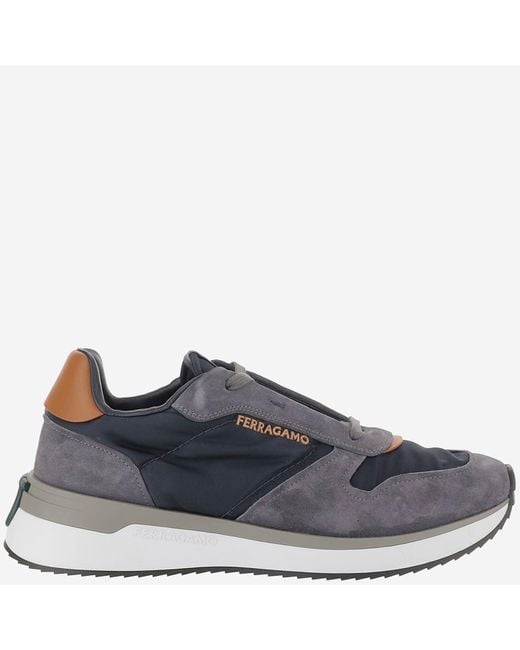 Ferragamo Leder -Sneaker in Blue für Herren