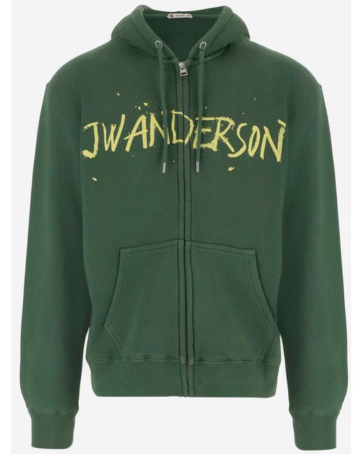 J.W. Anderson Green Cotton Sweatshirt With Logo for men