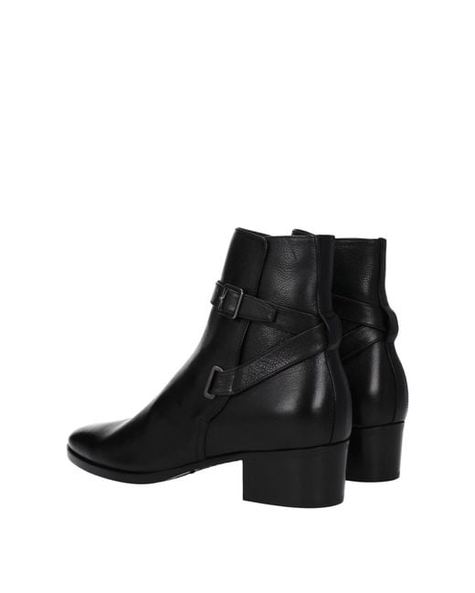 Saint Laurent Dorian Männer 's Lederstiefel schwarz in Black für Herren