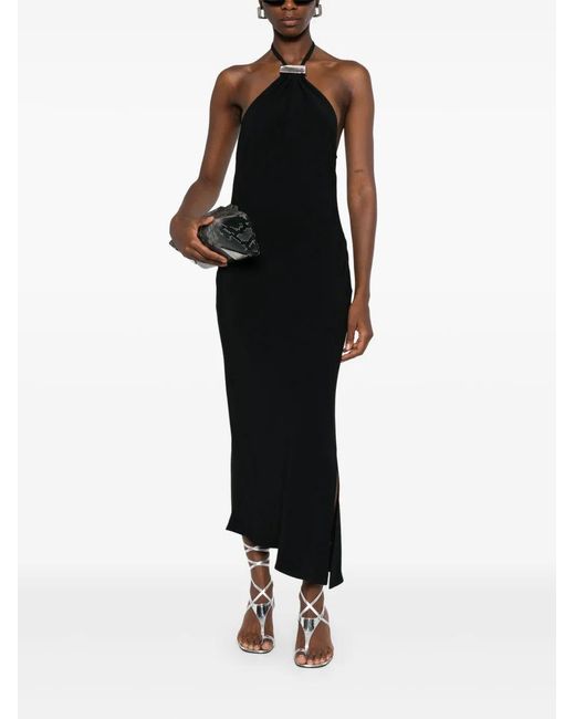 The Attico Black Halterneck Midi Dress