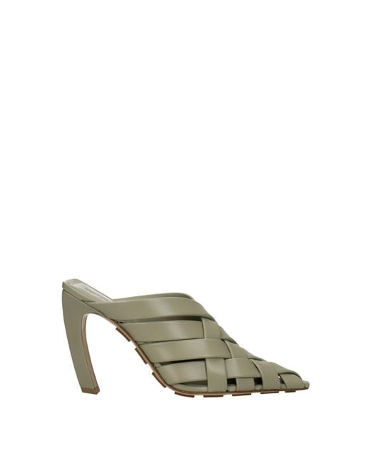 Bottega Veneta Green Sandals Leather/Travertine