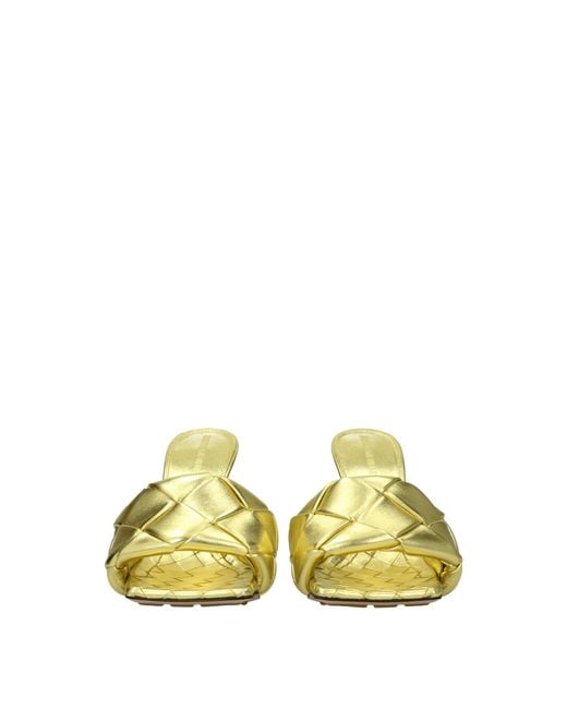 Bottega Veneta Yellow Leather Sandals