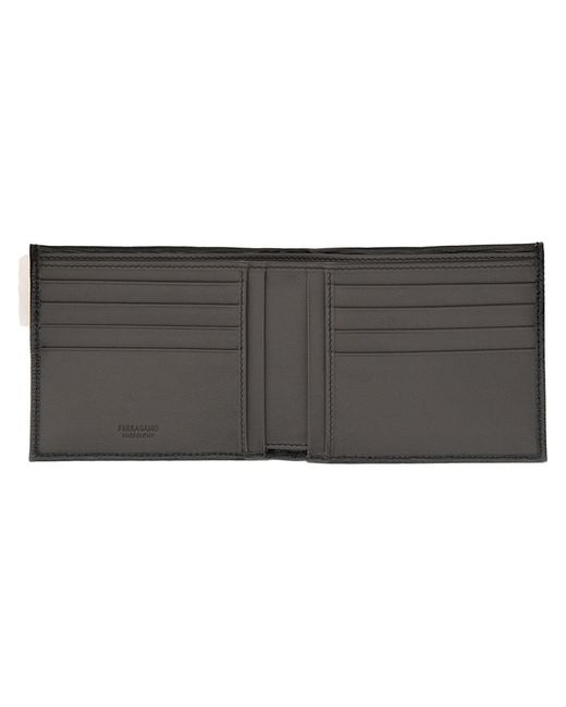 Ferragamo Black Gancini Mini Wallet for men