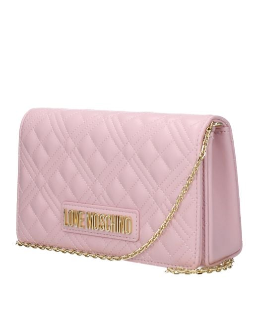 Love Moschino Pink Pochette Donna Poliuretano Rosa/Rosa Cipria for men