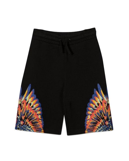 Marcelo Burlon Black Tempera Wings Sweatshort for men