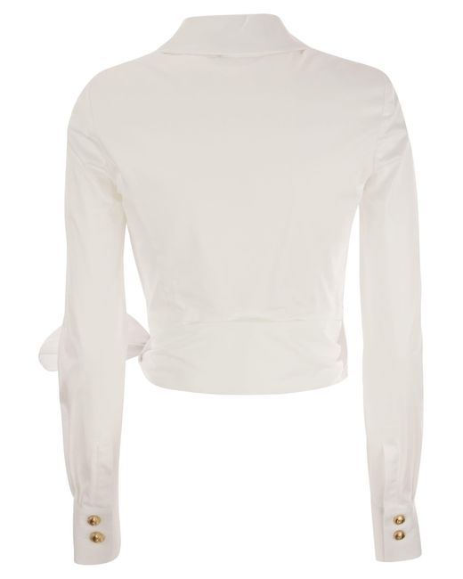 Camicia di cotone con fascia di Elisabetta Franchi in White