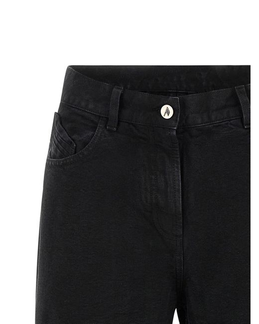The Attico Black Garment-Dyed Cotton Denim Jeans