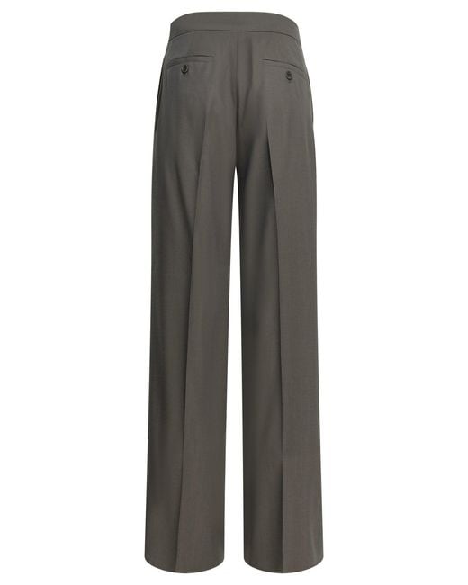 Max Mara Gray Tailored Virgin Wool Pants