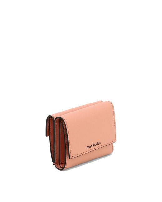 Billetera de acne estudios con logotipo Acne de color Pink