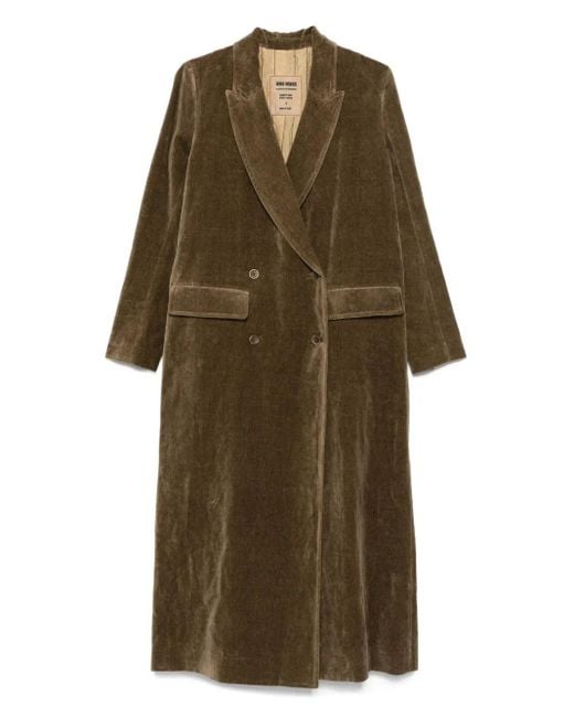 Uma Wang Green Camelot Velvet Coat