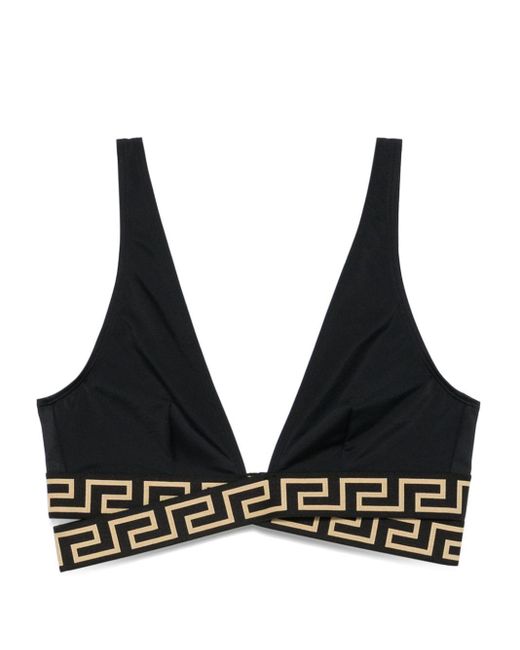 Versace Bikinitop Met Greca Detail in het Black