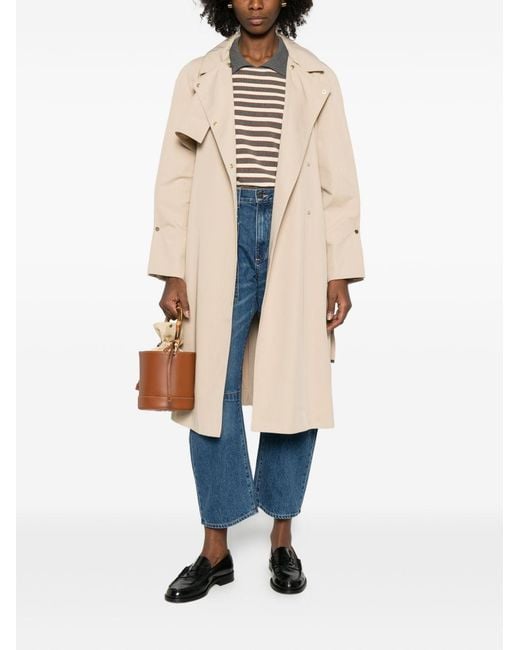Emporio Armani Natural Cotton Blend Trench Coat