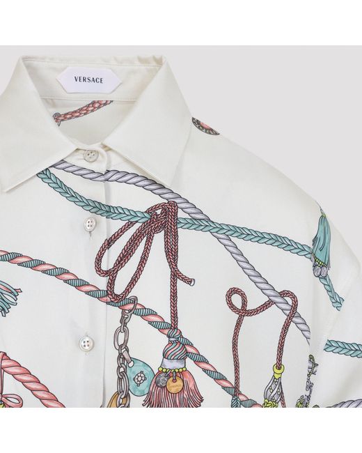 Versace Zijden Overhemd in het White