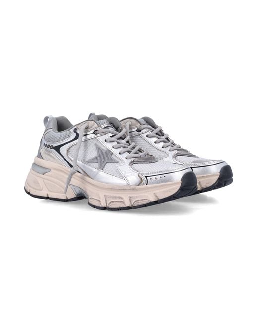 Golden Goose Deluxe Brand White Lightstar Mesh And Nappa Sneakers