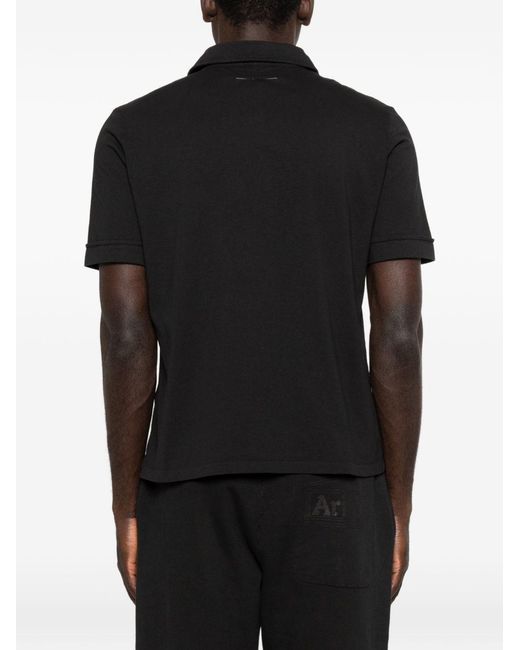 MM6 by Maison Margiela Black Logo Cotton Polo Shirt