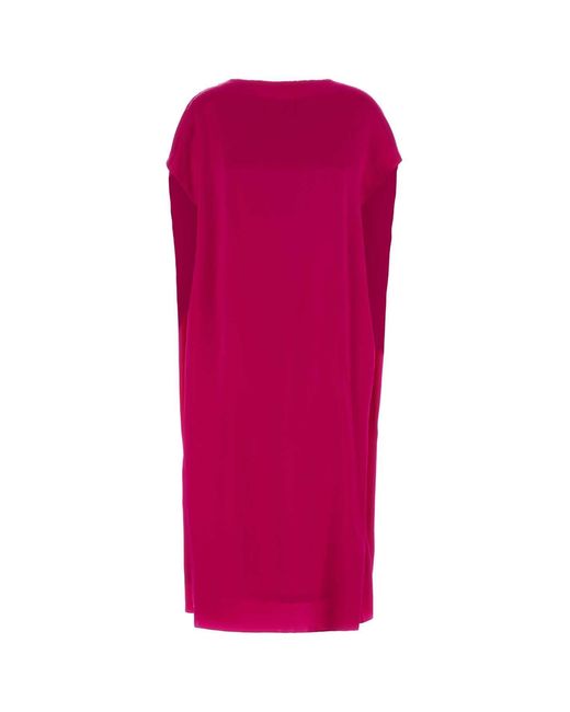Dries Van Noten Pink Fuchsia Satin Diria Dress