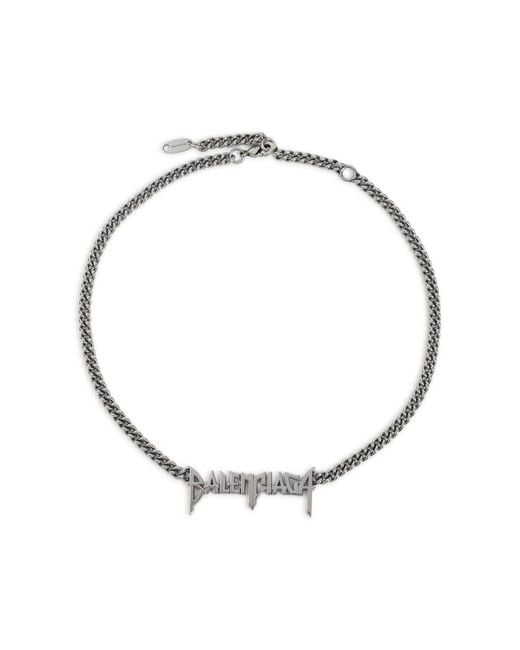 Balenciaga Metallic Typo Metal Necklace