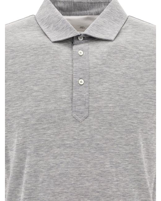 Brunello Cucinelli "Faux -Layering" Poloshirt " in Gray für Herren