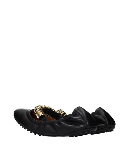 Tod's Black Leather Ballet Flats