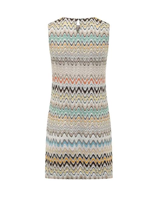 Missoni Gray Zigzag Knit Sleeveless Dress