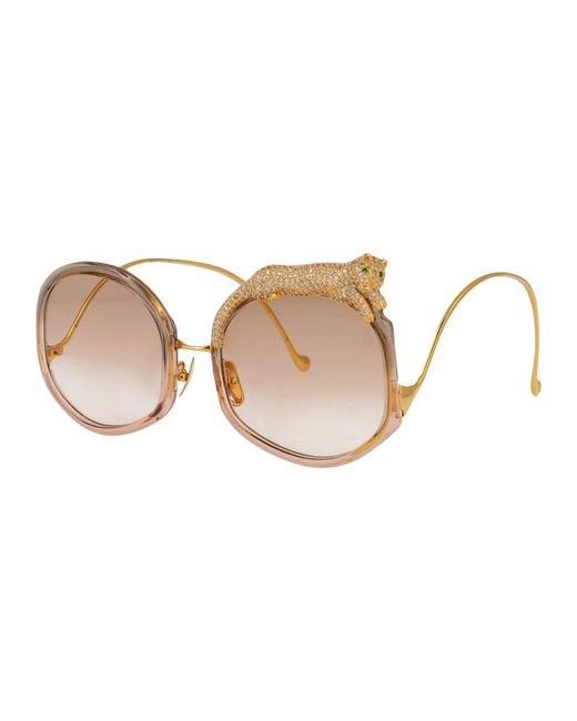 Anna Karin Karlsson Natural Round Sunglasses Rose Et Le Rêve Sun Tobacco