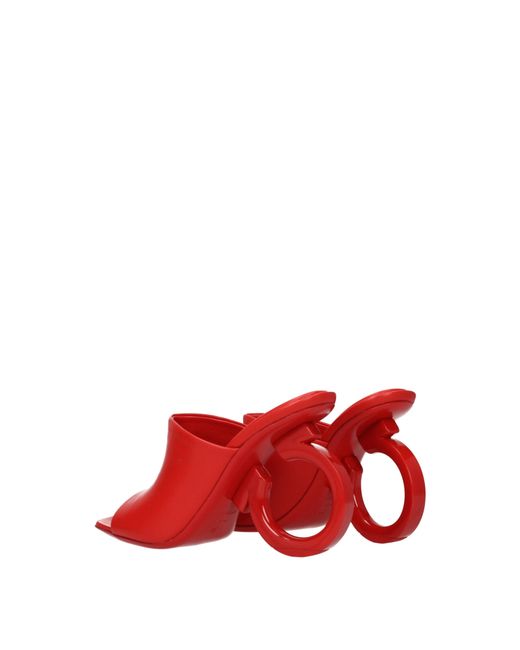 Ferragamo Red Sandals/Flame Leather