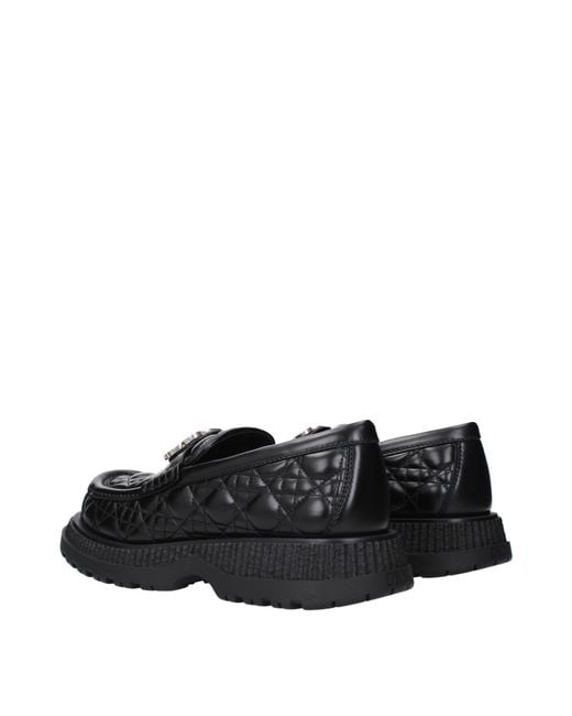 Dior Black Buffalo Loafers Leather