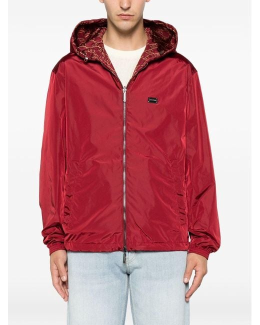 Emporio Armani Red Nylon Bomber Jacket